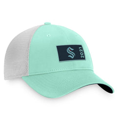 NHL Light Blue/White Seattle Kraken Fanatics Authentic Pro Rink Trucker Snapback Hat