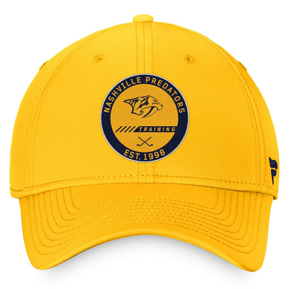 NHL Gold Nashville Predators Fanatics 2022 Authentic Pro Training Camp Flex Hat
