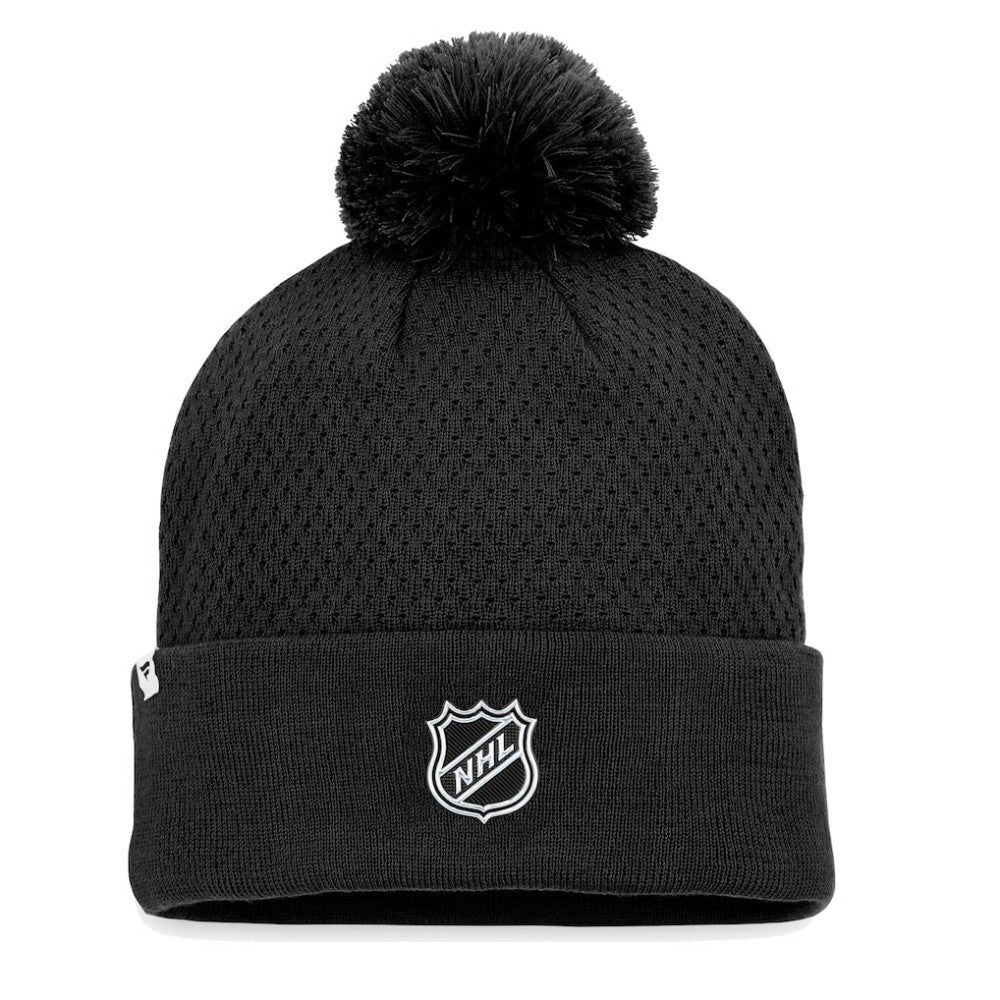NHL Black Vegas Golden Knights Fanatics Women's Authentic Pro Road Cuffed Knit Hat with Pom
