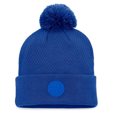 NHL Royal New York Islanders Fanatics Women's Authentic Pro Road Cuffed Knit Hat with Pom