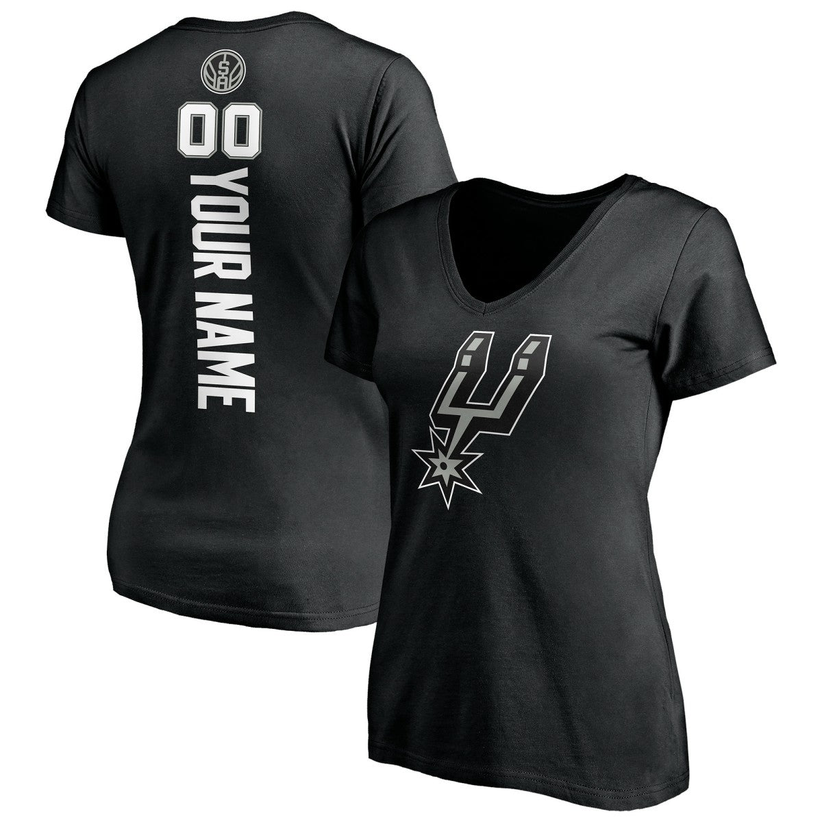NBA San Antonio Spurs Women's Personalized Playmaker Team V-Neck T-Shirt