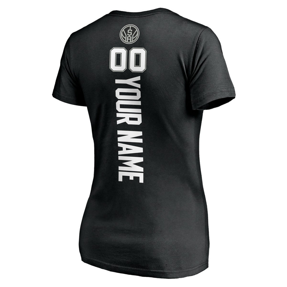 NBA San Antonio Spurs Women's Personalized Playmaker Team V-Neck T-Shirt