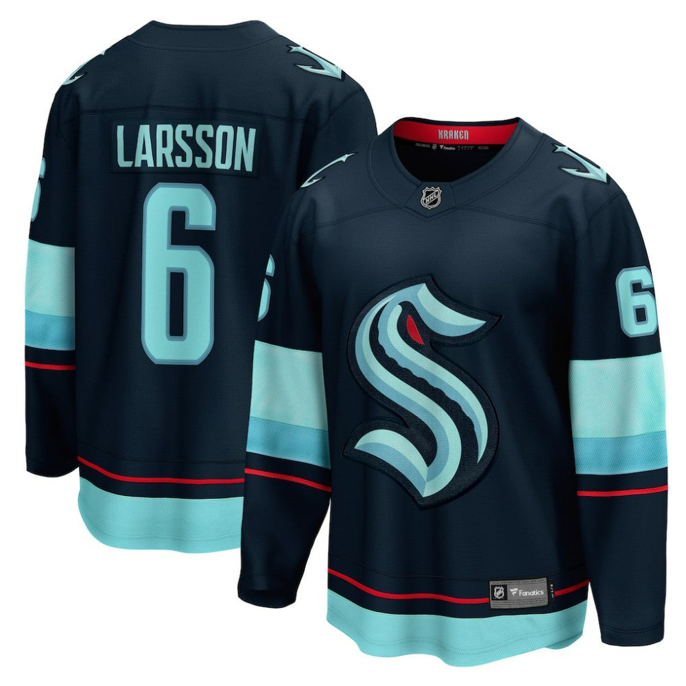 NHL Deep Sea Blue Adam Larsson Seattle Kraken Fanatics Home Breakaway Player Jersey