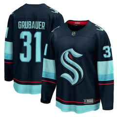 NHL Navy Philipp Grubauer Seattle Kraken Fanatics Home Breakaway Player Jersey