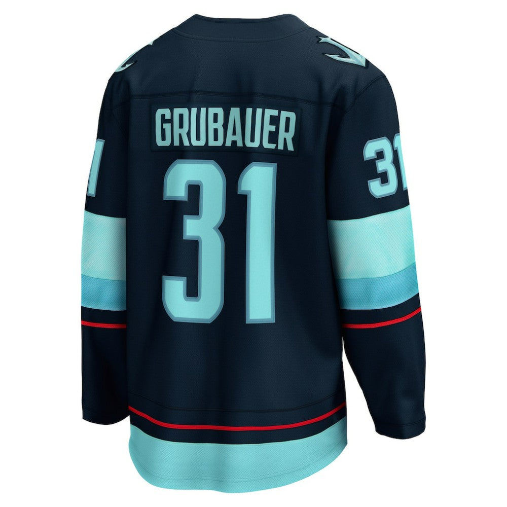 NHL Navy Philipp Grubauer Seattle Kraken Fanatics Home Breakaway Player Jersey