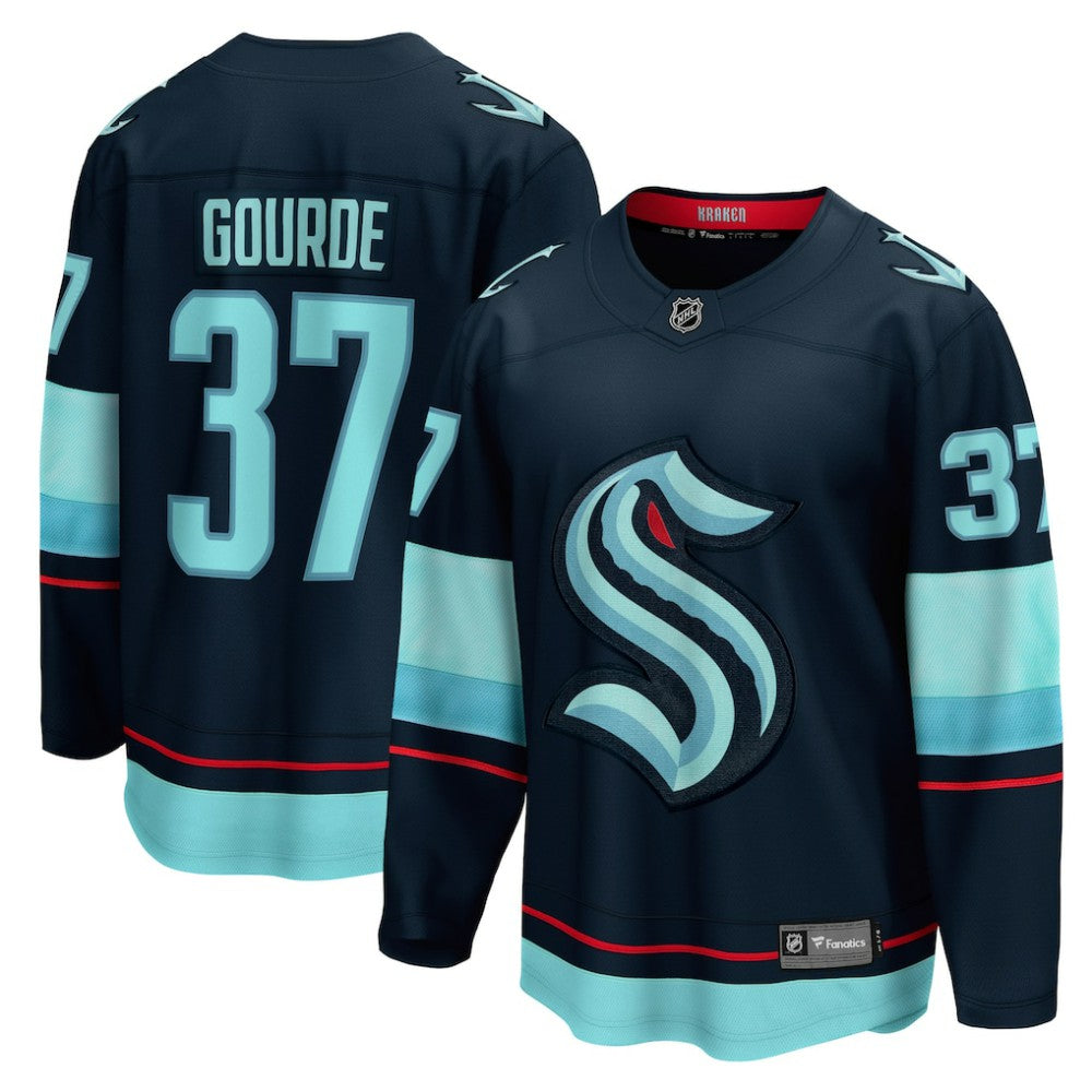 NHL Deep Sea Blue Yanni Gourde Seattle Kraken Fanatics Home Breakaway Player Jersey
