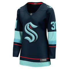 NHL Navy Philipp Grubauer Seattle Kraken Fanatics Women's Home Breakaway Player Jersey