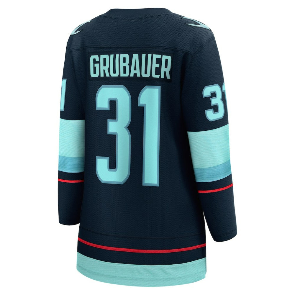 NHL Navy Philipp Grubauer Seattle Kraken Fanatics Women's Home Breakaway Player Jersey