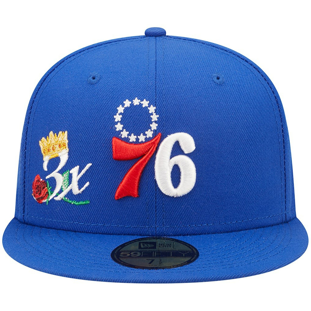 NBA Philadelphia 76ers 3x NBA Finals Champions Crown 59FIFTY Fitted Hat
