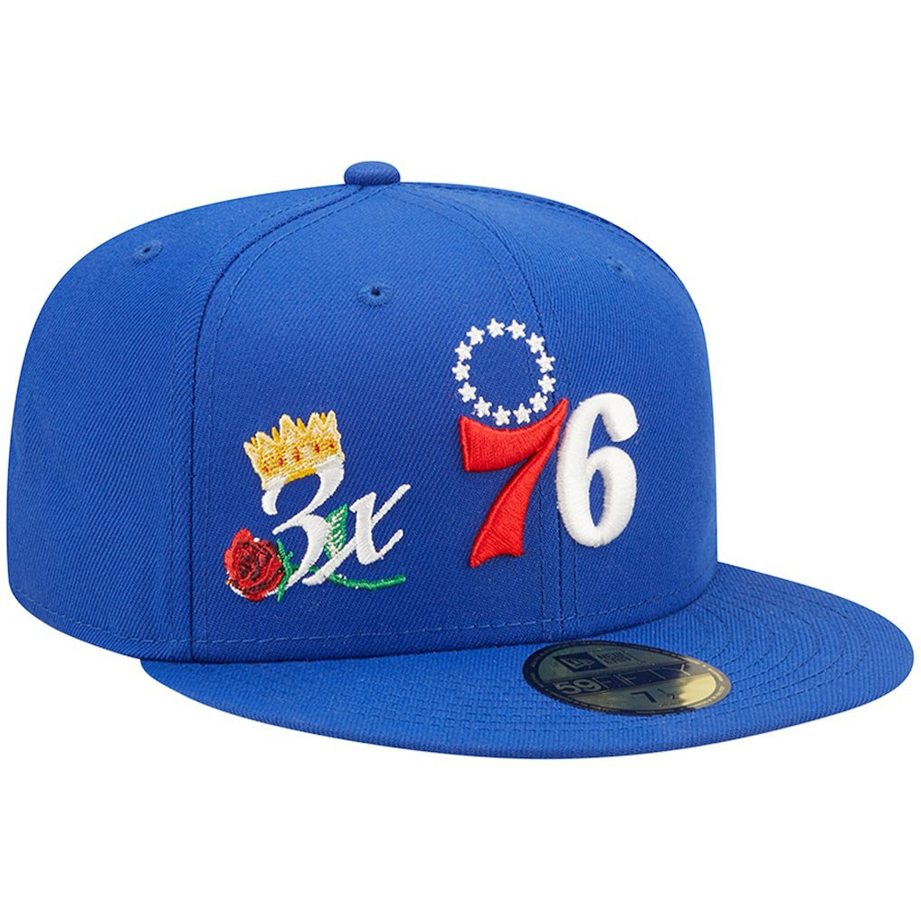 NBA Philadelphia 76ers 3x NBA Finals Champions Crown 59FIFTY Fitted Hat