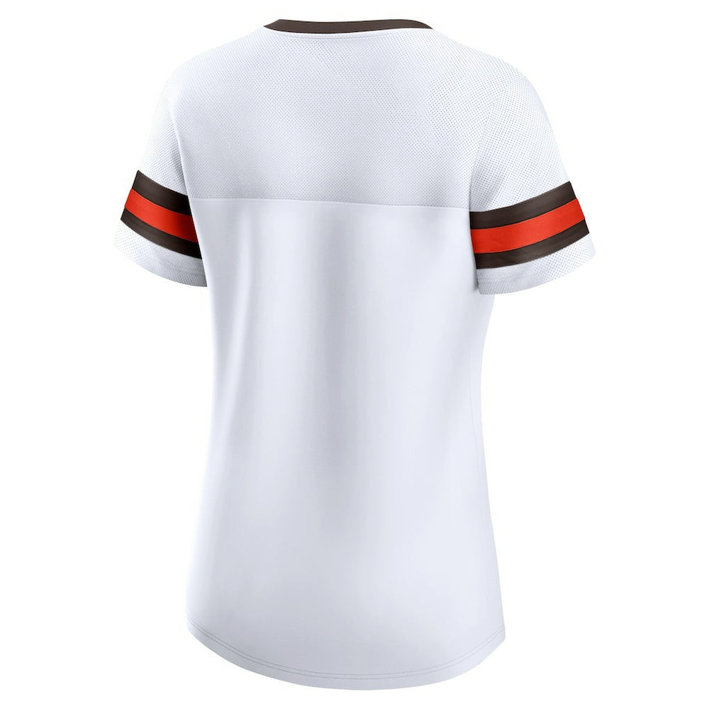Women's Brownie The Elf Gridiron Classics Sunday Best Lace-Up T-Shirt - Cleveland Browns