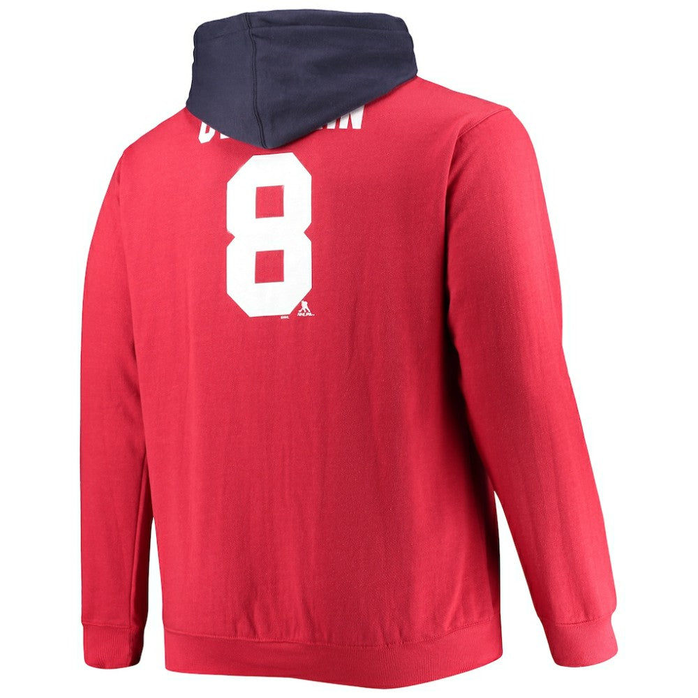 NHL Red Alexander Ovechkin Washington Capitals Profile Big & Tall Colorblock Full-Zip Hoodie