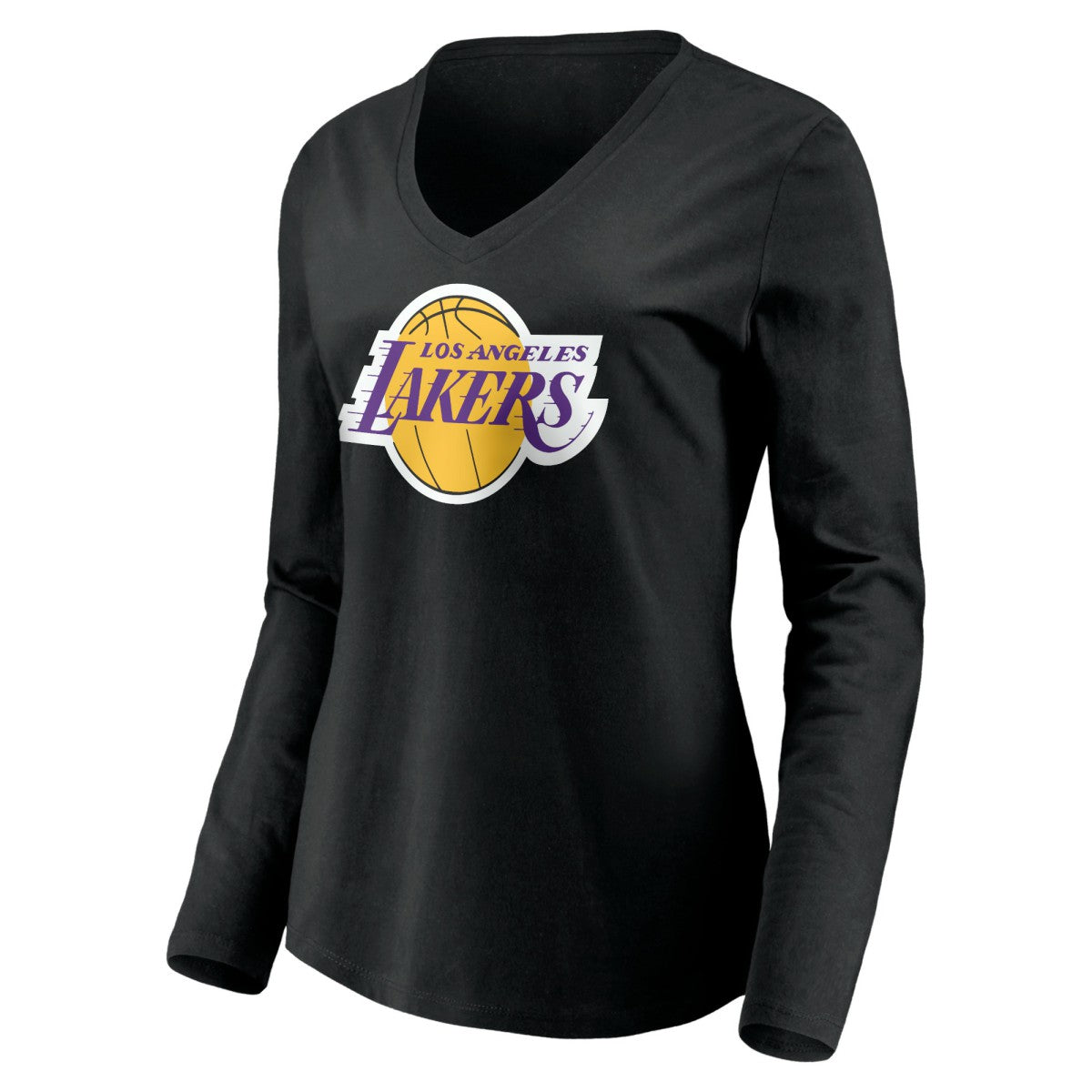 NBA LeBron James Los Angeles Lakers Women's #6 Playmaker Name & Number Long Sleeve V-Neck T-Shirt