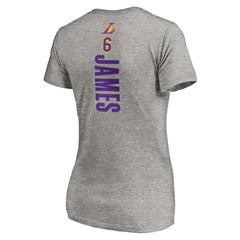 NBA LeBron James Los Angeles Lakers Women's #6 Playmaker Name & Number V-Neck T-Shirt