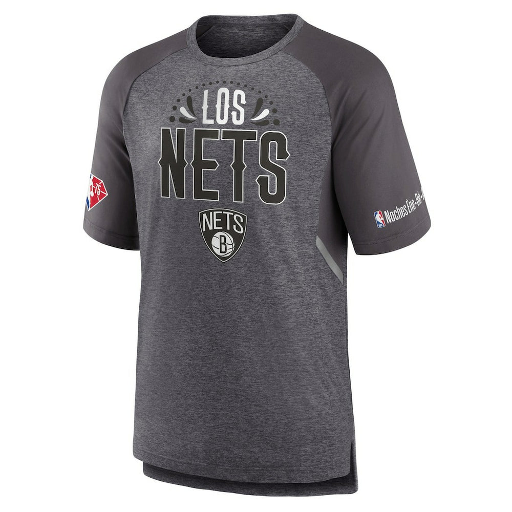 NBA Brooklyn Nets 2022 Noches Ene-Be-A Core Shooting Raglan T-Shirt