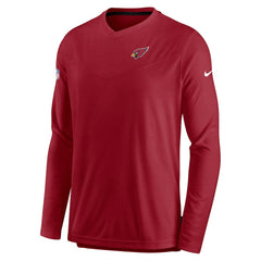 Sideline Coach Chevron Lock Up Long Sleeve V-Neck Performance T-Shirt - Arizona Cardinals