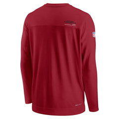 Sideline Coach Chevron Lock Up Long Sleeve V-Neck Performance T-Shirt - Arizona Cardinals