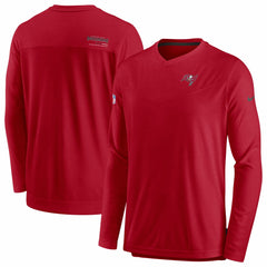 Sideline Coach Chevron Lock Up Long Sleeve V-Neck Performance T-Shirt - Tampa Bay Buccaneers