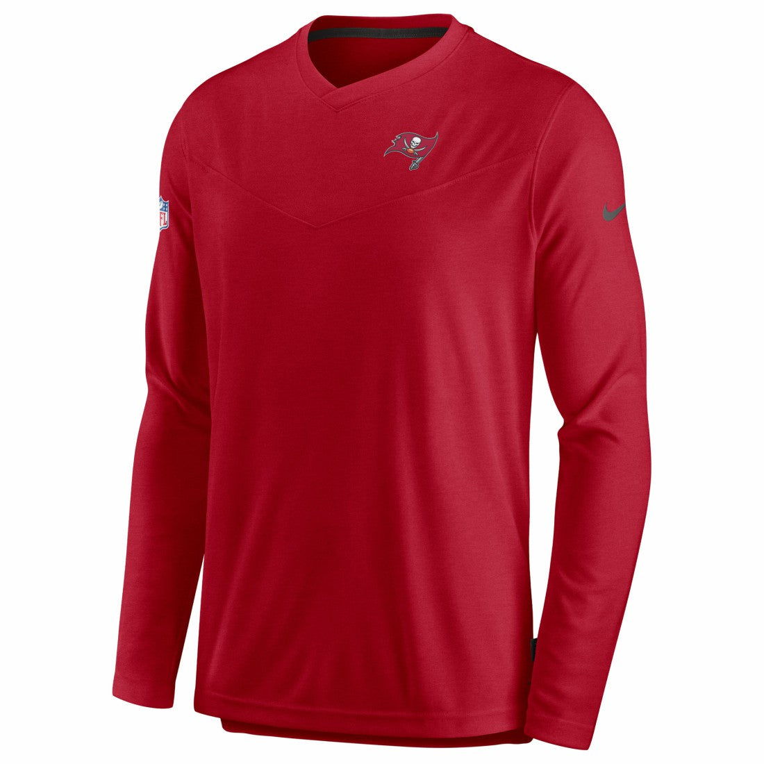 Sideline Coach Chevron Lock Up Long Sleeve V-Neck Performance T-Shirt - Tampa Bay Buccaneers