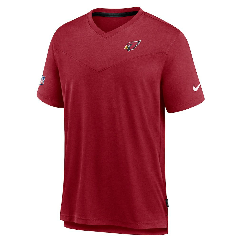 Sideline Coach Chevron Lock Up Logo V-Neck Performance T-Shirt - Arizona Cardinals