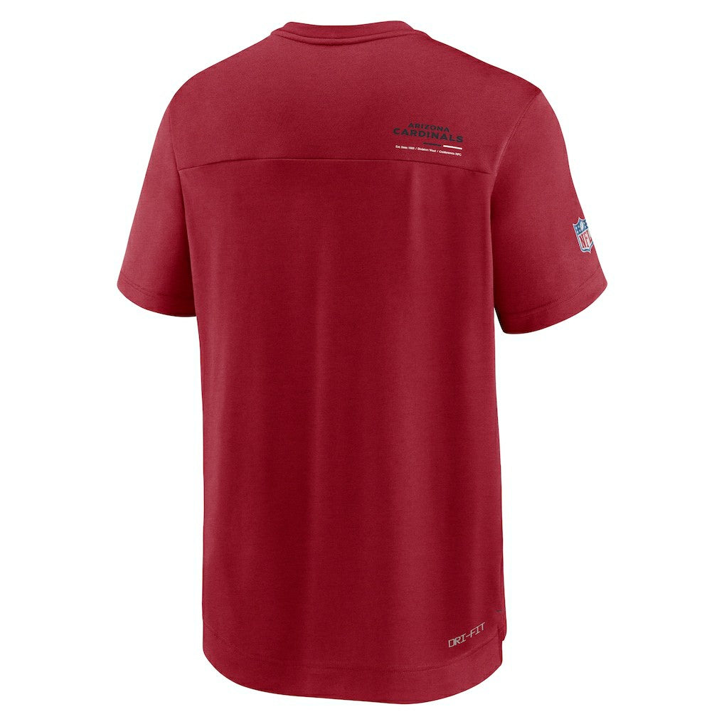 Sideline Coach Chevron Lock Up Logo V-Neck Performance T-Shirt - Arizona Cardinals