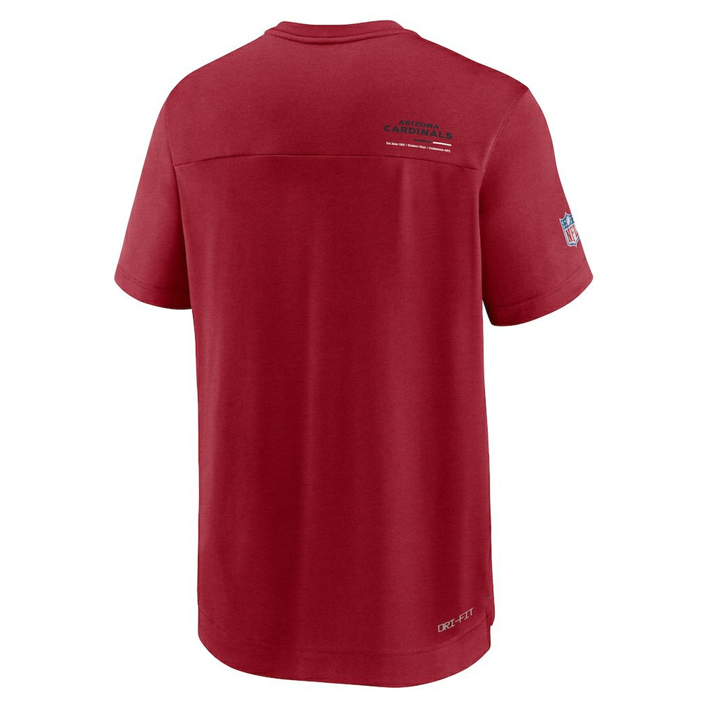 Sideline Coach Chevron Lock Up Logo V-Neck Performance T-Shirt - Arizona Cardinals