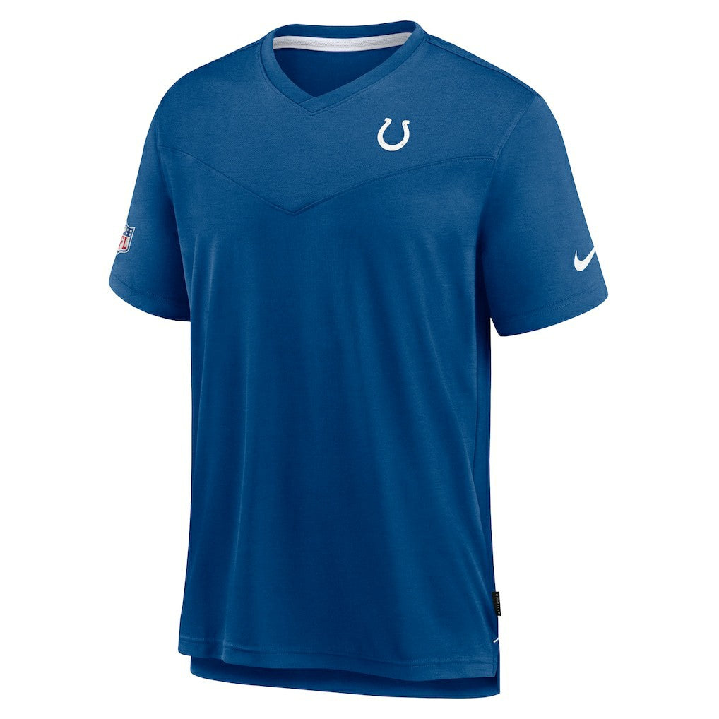 Sideline Coach Chevron Lock Up Logo V-Neck Performance T-Shirt - Indianapolis Colts