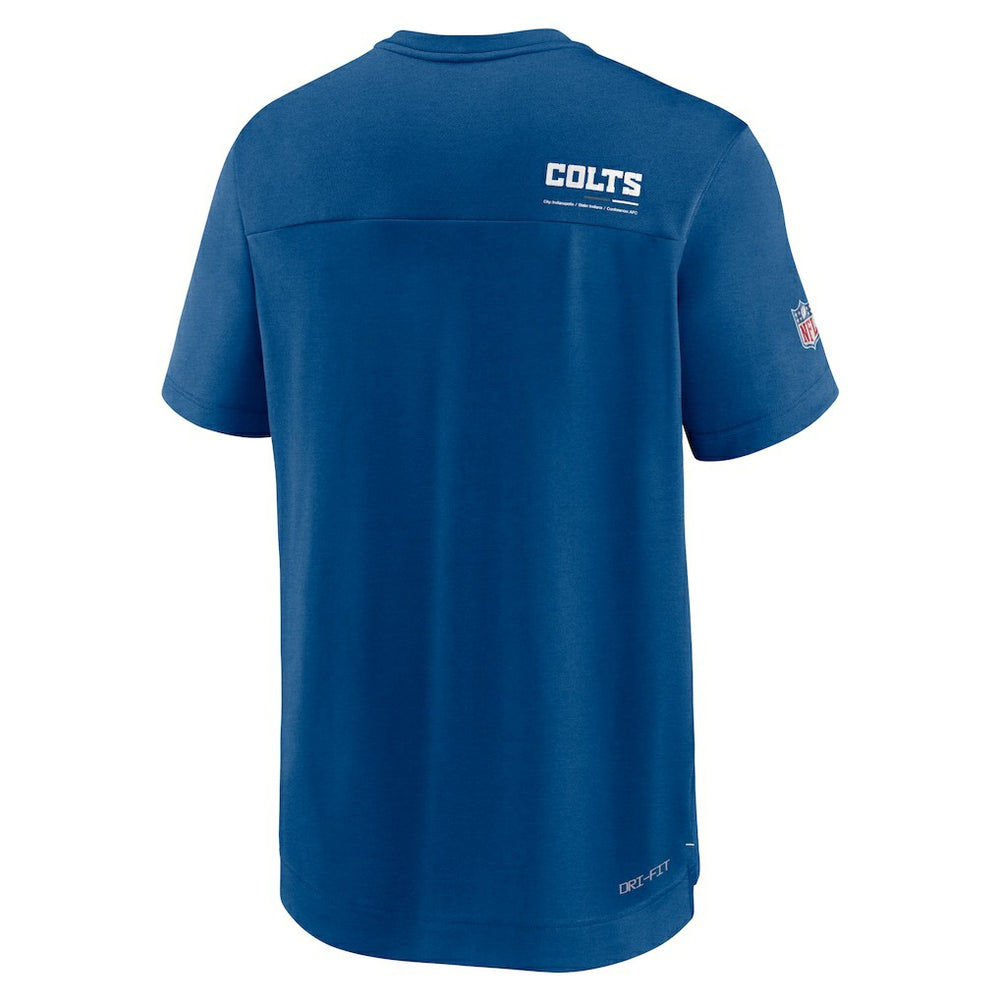 Sideline Coach Chevron Lock Up Logo V-Neck Performance T-Shirt - Indianapolis Colts