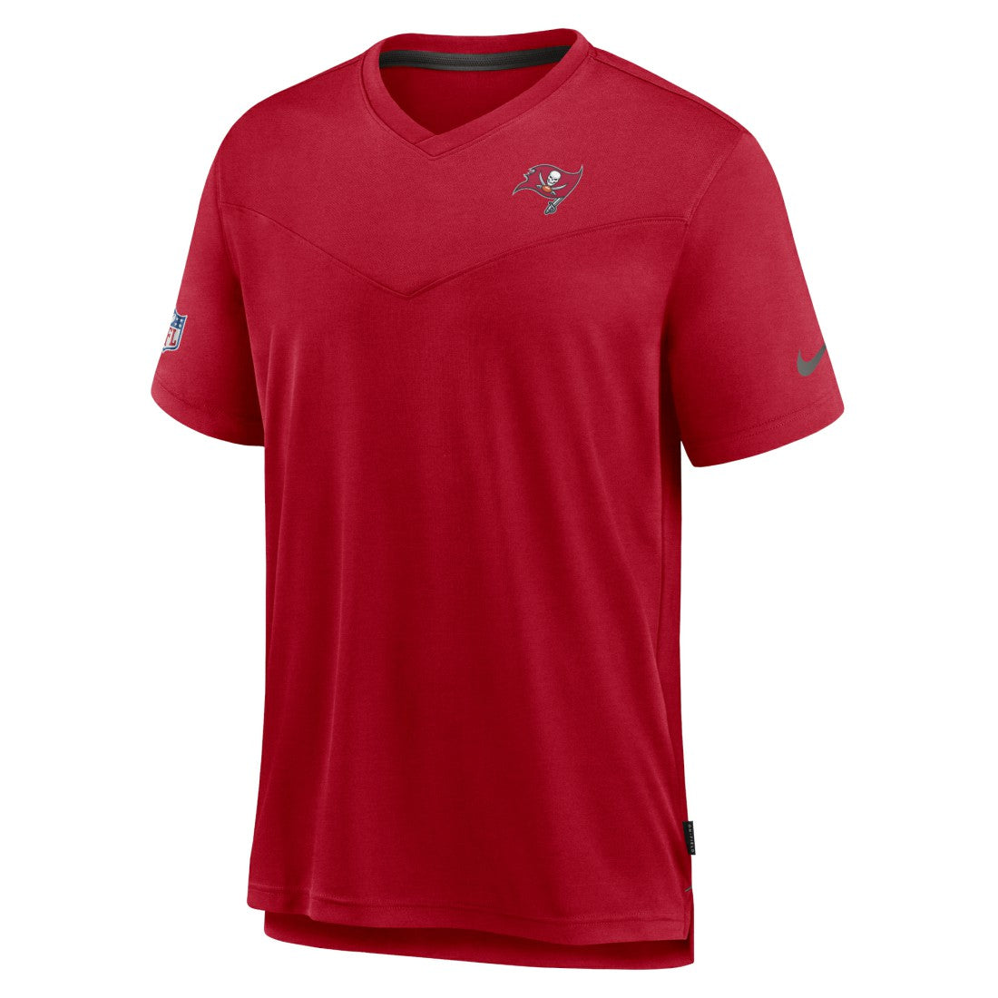 Sideline Coach Chevron Lock Up Logo V-Neck Performance T-Shirt - Tampa Bay Buccaneers