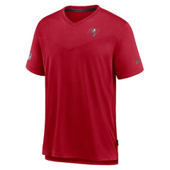 Sideline Coach Chevron Lock Up Logo V-Neck Performance T-Shirt - Tampa Bay Buccaneers