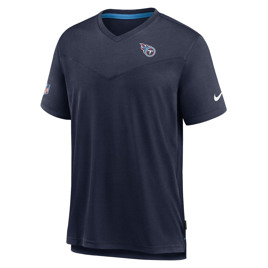 Sideline Coach Chevron Lock Up Logo V-Neck Performance T-Shirt - Tennessee Titans