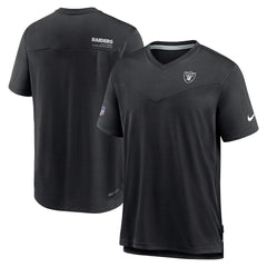 Sideline Coach Chevron Lock Up Logo V-Neck Performance T-Shirt - Las Vegas Raiders