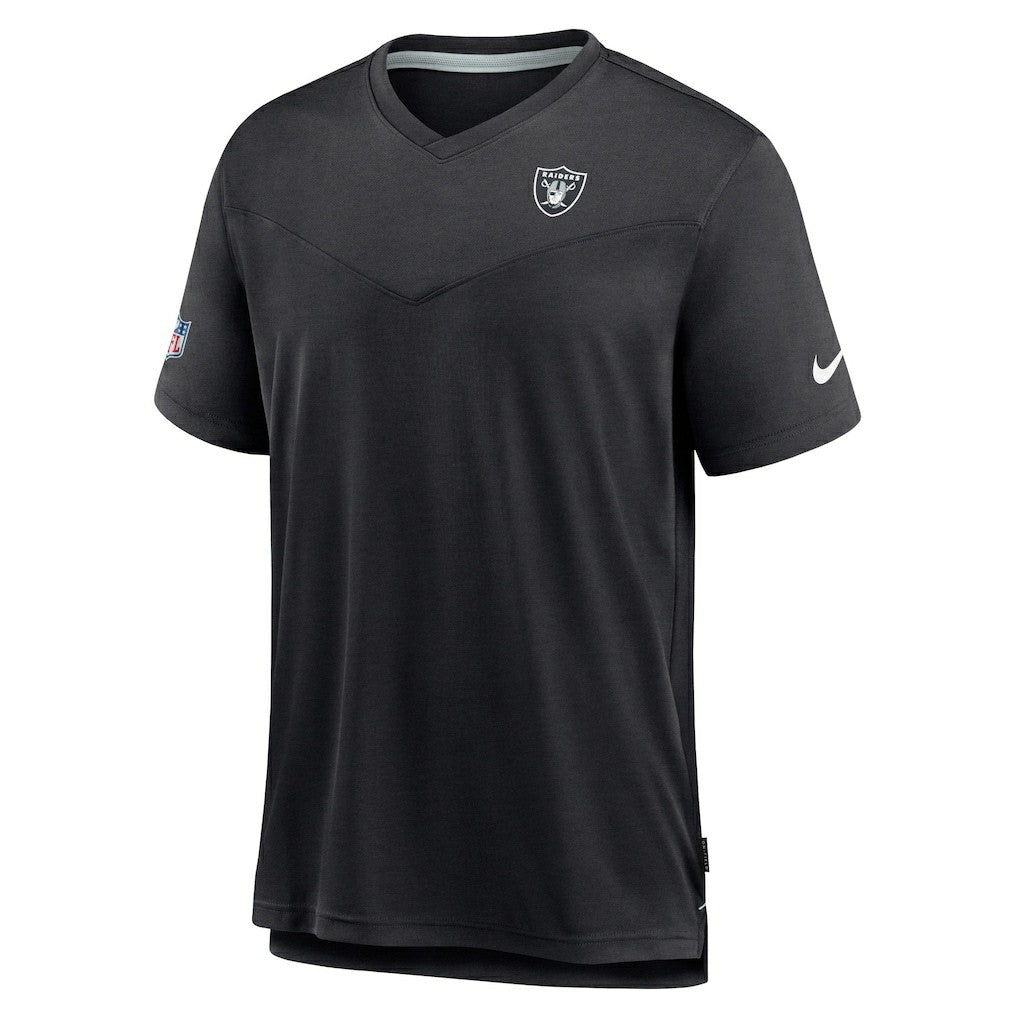Sideline Coach Chevron Lock Up Logo V-Neck Performance T-Shirt - Las Vegas Raiders