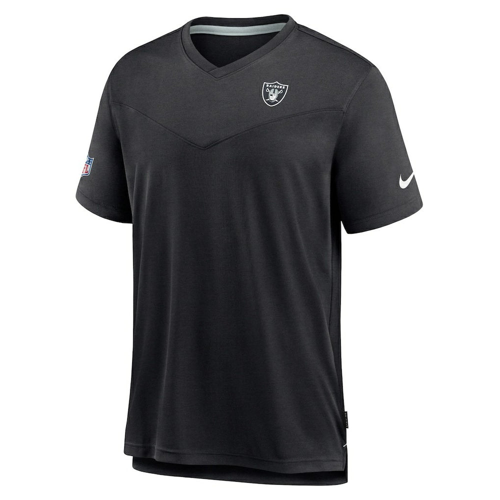 Sideline Coach Chevron Lock Up Logo V-Neck Performance T-Shirt - Las Vegas Raiders