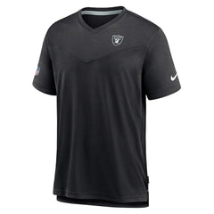 Sideline Coach Chevron Lock Up Logo V-Neck Performance T-Shirt - Las Vegas Raiders