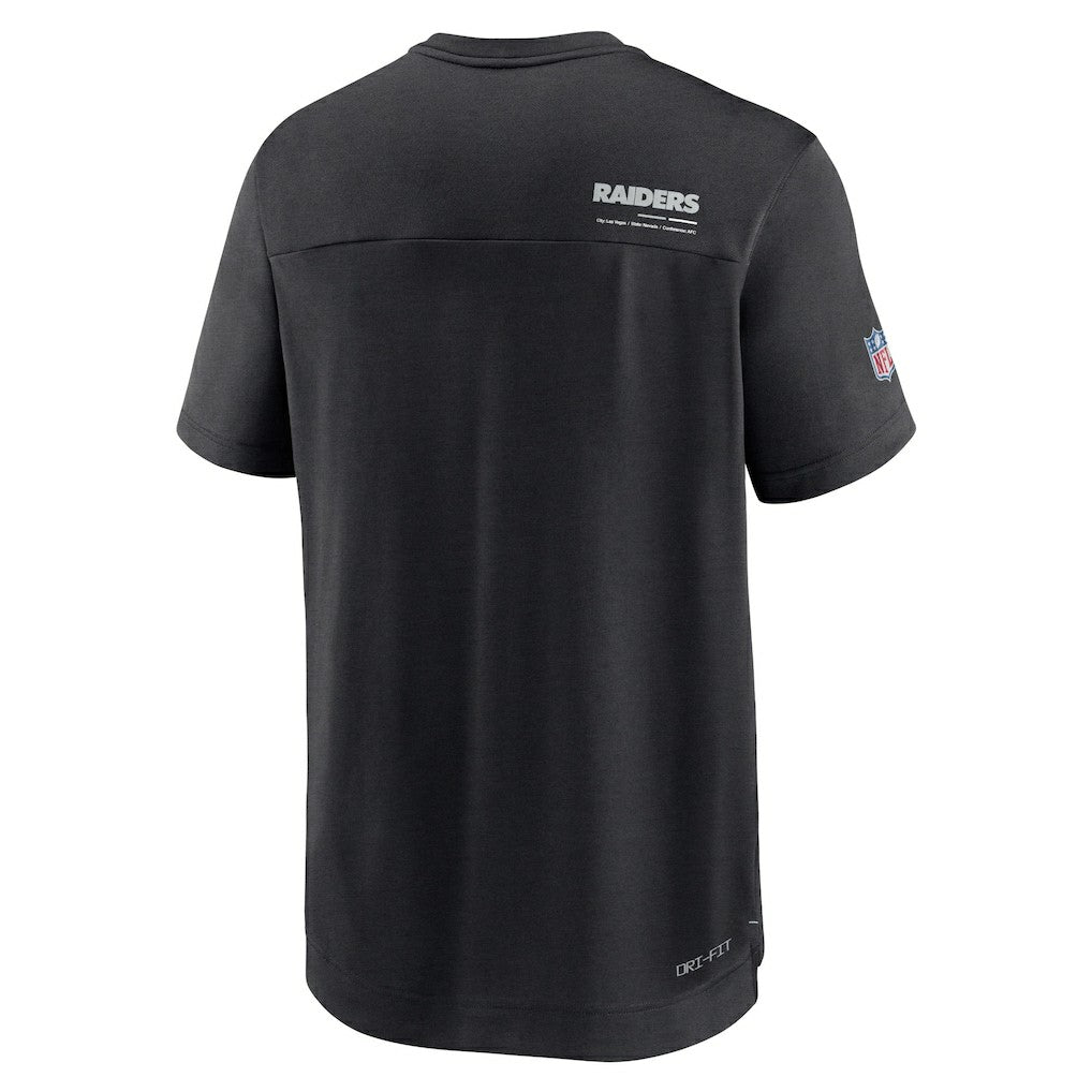 Sideline Coach Chevron Lock Up Logo V-Neck Performance T-Shirt - Las Vegas Raiders