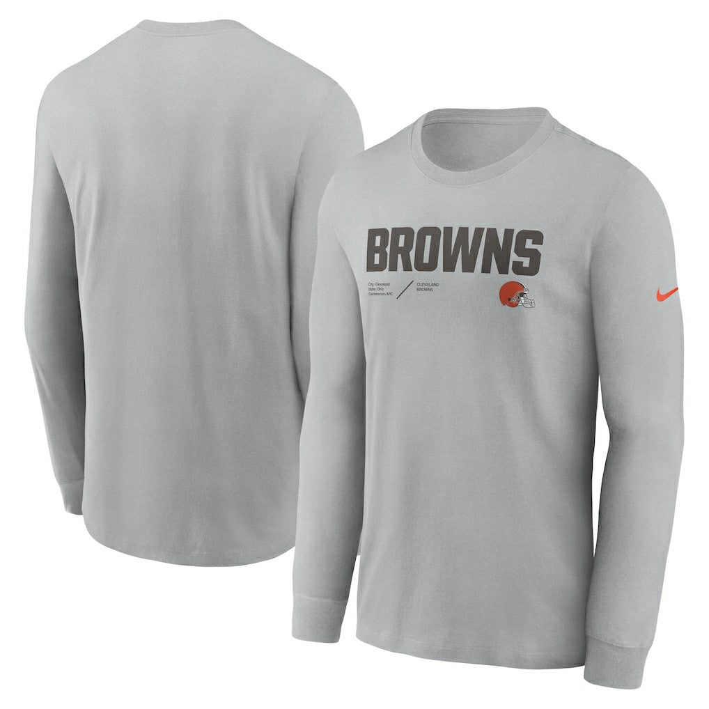 Sideline Infograph Lock Up Performance Long Sleeve T-Shirt - Cleveland Browns