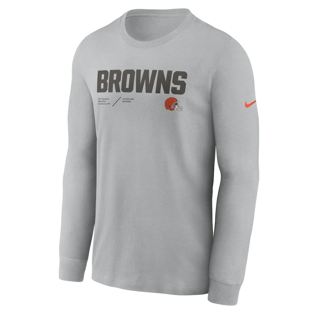 Sideline Infograph Lock Up Performance Long Sleeve T-Shirt - Cleveland Browns