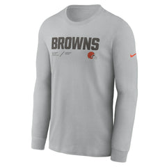 Sideline Infograph Lock Up Performance Long Sleeve T-Shirt - Cleveland Browns