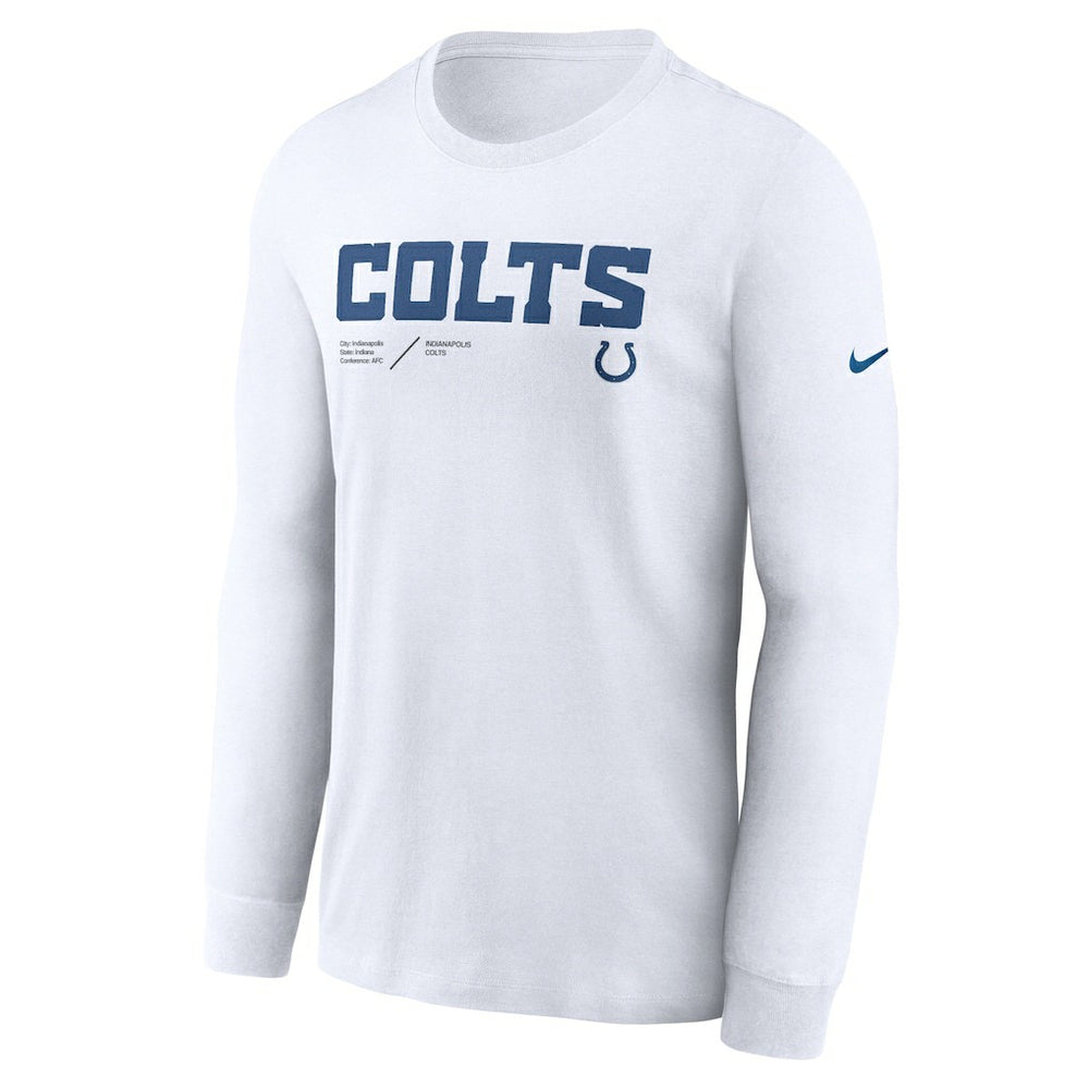 Sideline Infograph Lock Up Performance Long Sleeve T-Shirt - Indianapolis Colts