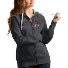 Antigua Women's Wordmark Victory Full-Zip Hoodie - Baltimore Ravens