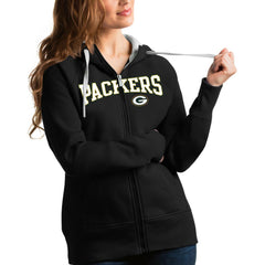 Antigua Women's Wordmark Victory Full-Zip Hoodie - Green Bay Packers