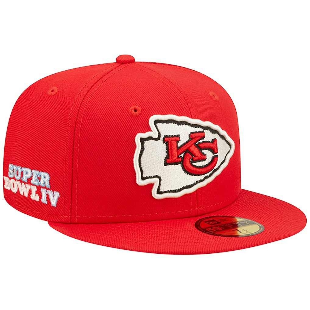 Super Bowl IV Pop Sweat 59FIFTY Fitted Hat - Kansas City Chiefs