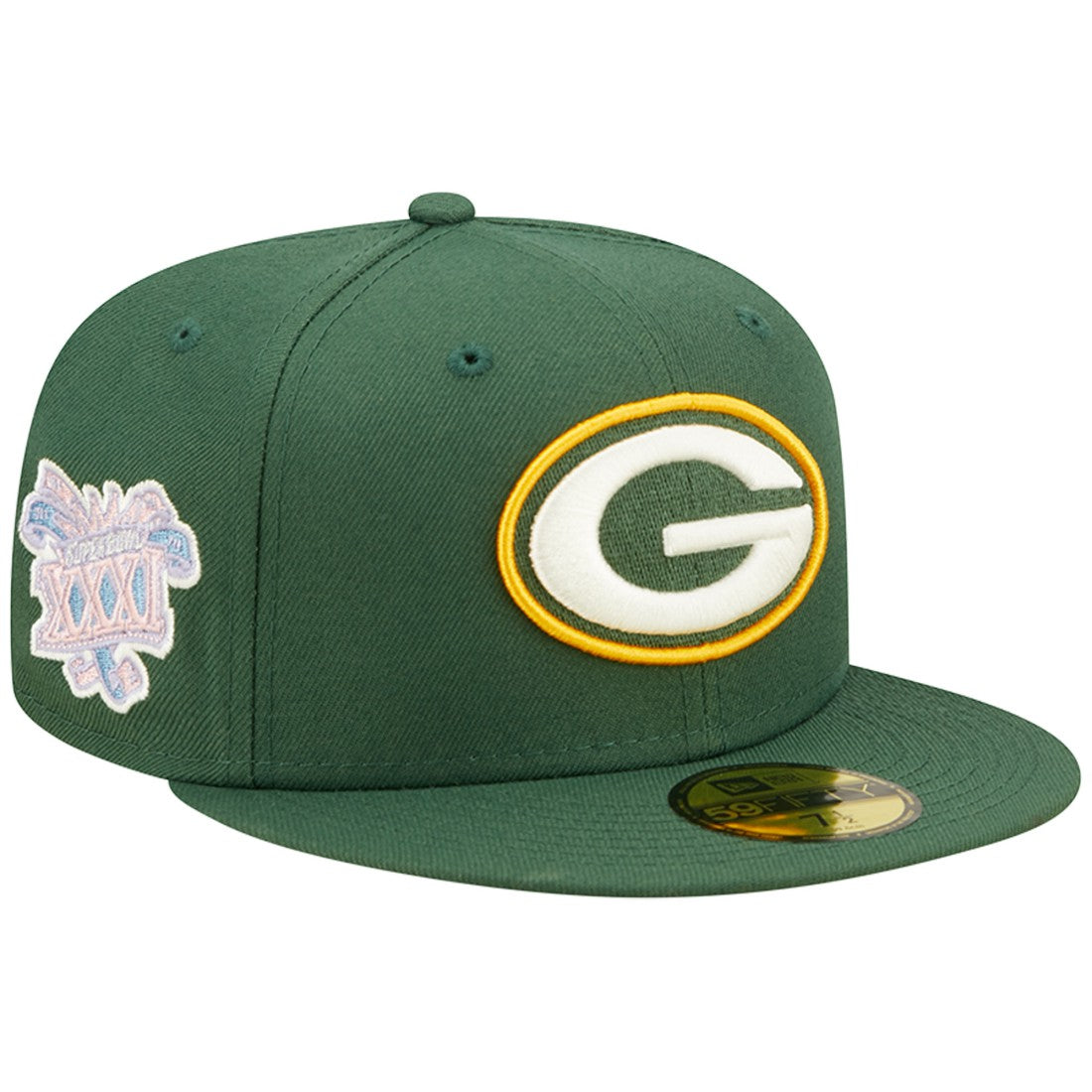 Super Bowl XXXI Purple Pop Sweat 59FIFTY Fitted Hat - Green Bay Packers