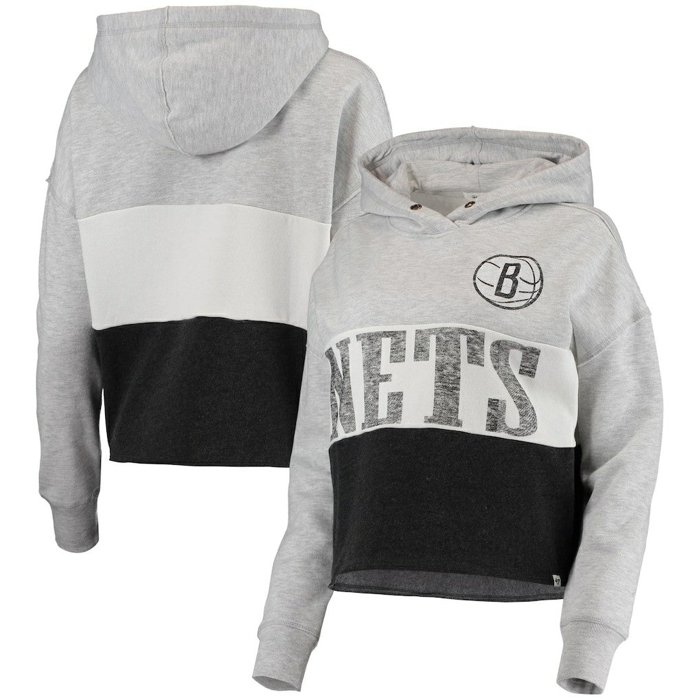 NBA Brooklyn Nets '47 Women's Lizzy Cutoff Pullover Hoodie