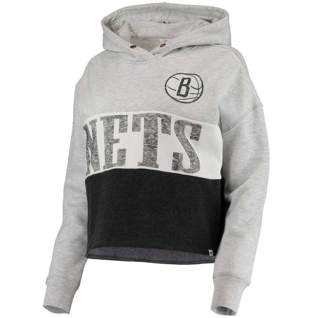 NBA Brooklyn Nets '47 Women's Lizzy Cutoff Pullover Hoodie