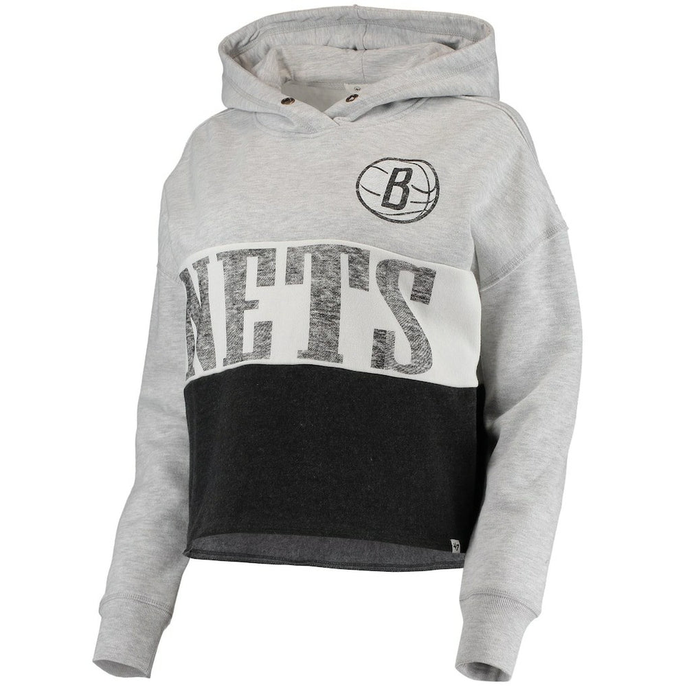 NBA Brooklyn Nets '47 Women's Lizzy Cutoff Pullover Hoodie