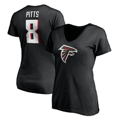 Kyle Pitts  Women's Player Icon Name & Number V-Neck T-Shirt - Atlanta Falcons