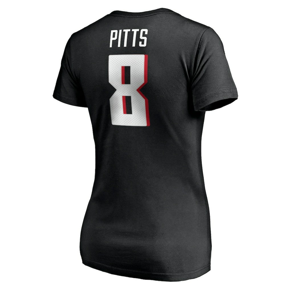 Kyle Pitts  Women's Player Icon Name & Number V-Neck T-Shirt - Atlanta Falcons