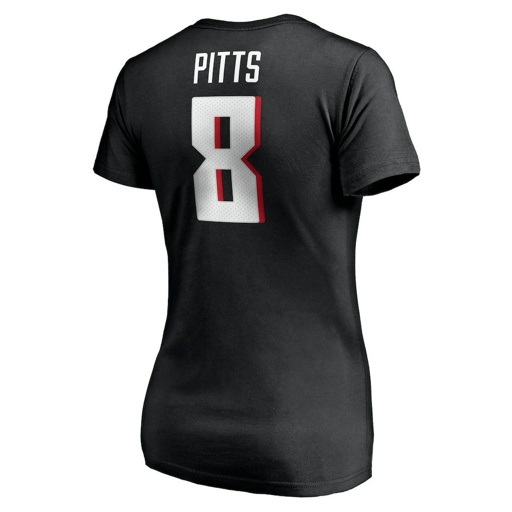 Kyle Pitts  Women's Player Icon Name & Number V-Neck T-Shirt - Atlanta Falcons